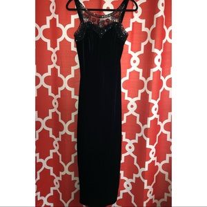 Black sequenced evening dress